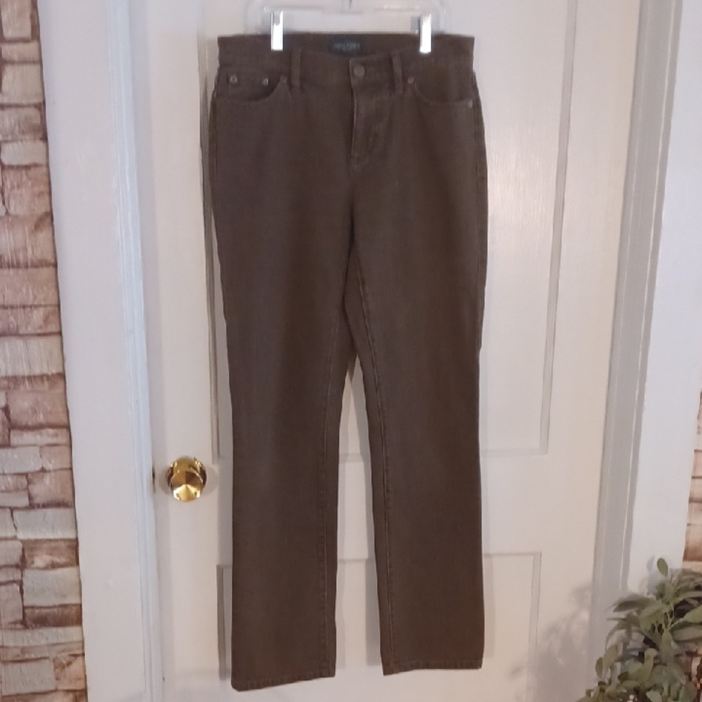 Ralph Lauren Women's Straight Leg Jeans - Brown Size 2 P Green Lable - Picture 3 of 5